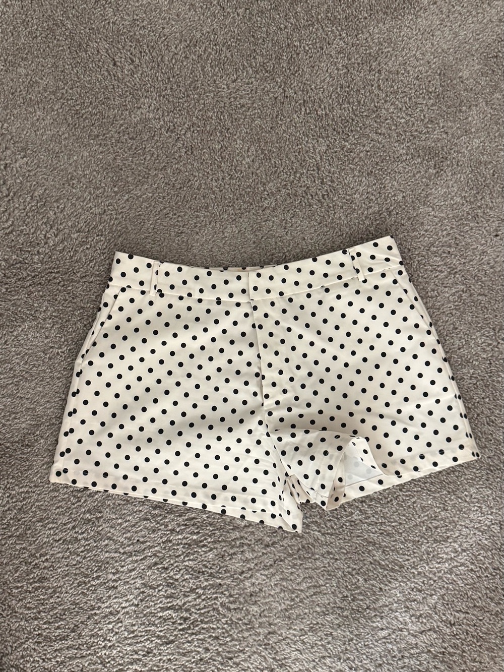 Polka Dot High-Rise Women’s Shorts - Black on White